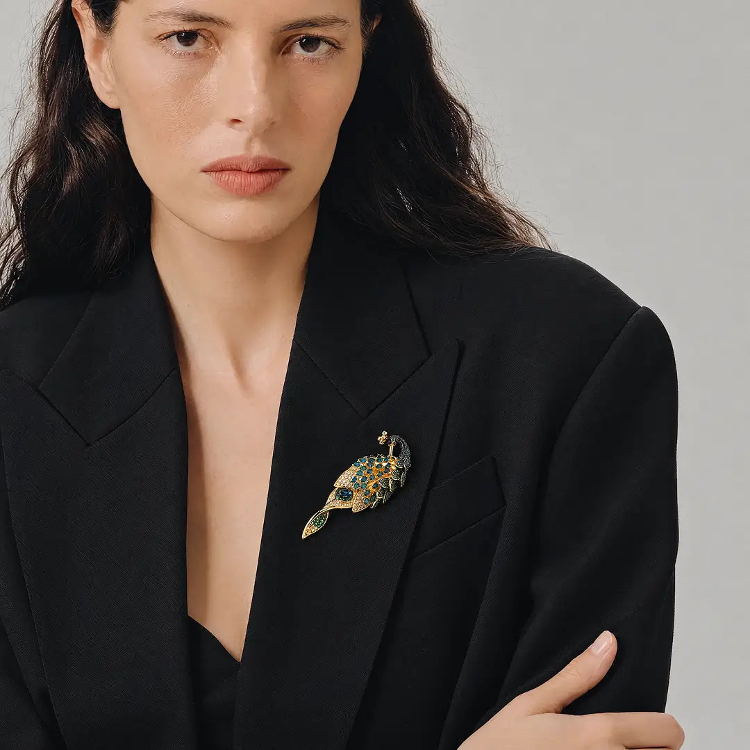 Sai Kujaku Brooch