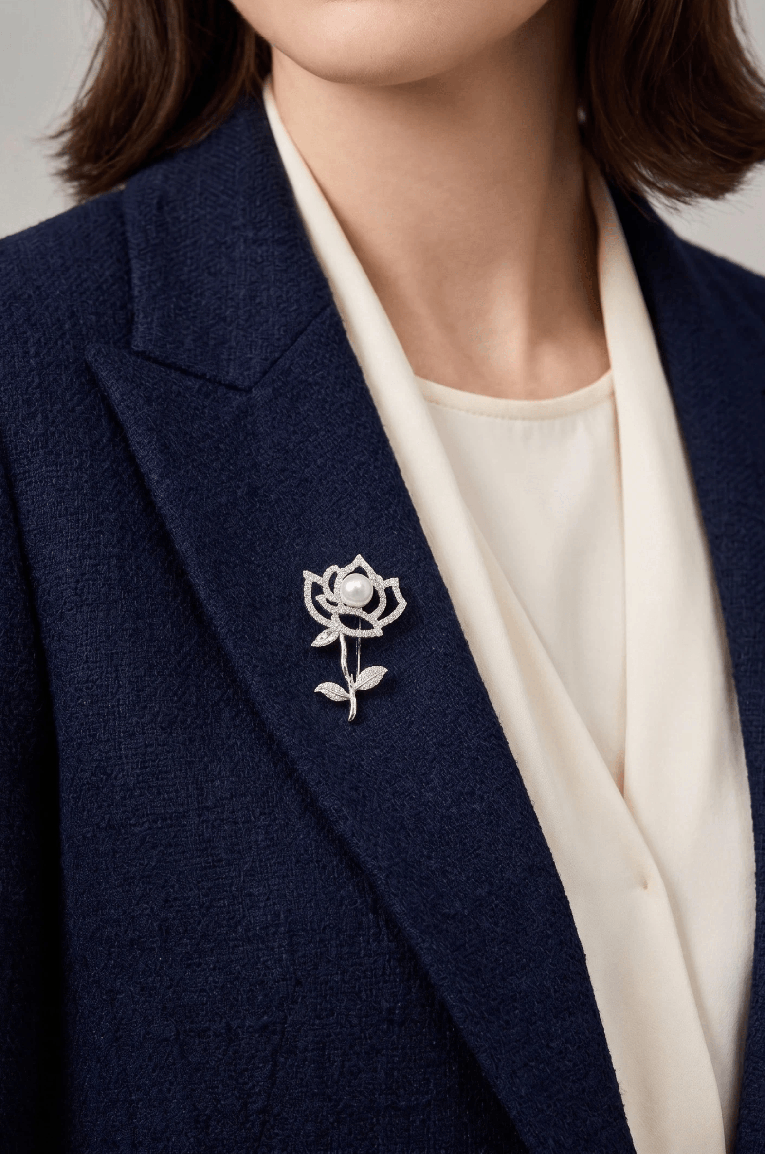 Shiro Bara Brooch